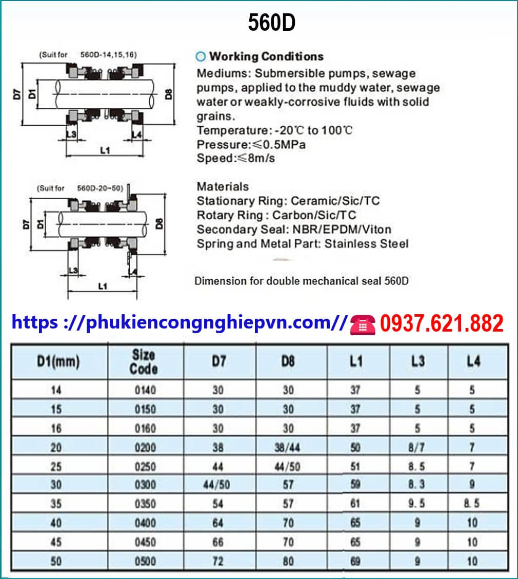 /Phớt bơm 560D-17(22).